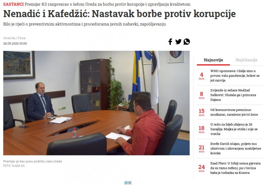 Nenadić i Kafedžić: Nastavak borbe protiv korupcije